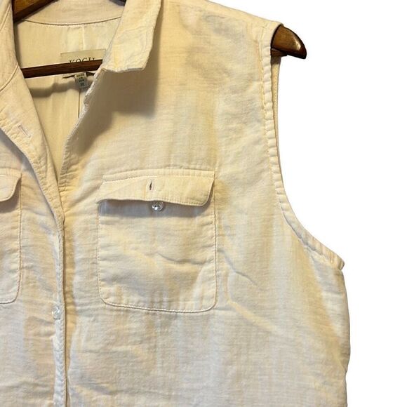 KOCH White Sleeveless Romper Jumpsuit Utility Pockets Casual Summer‎ - Picture 7 of 9
